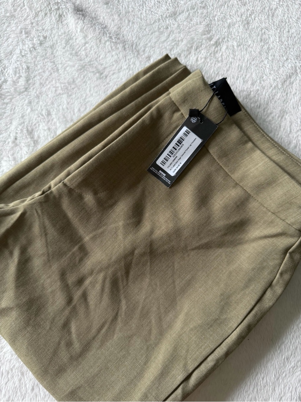 PLT Label Dark Sage Tailored Flared Leg Trousers - Picture 5 of 6